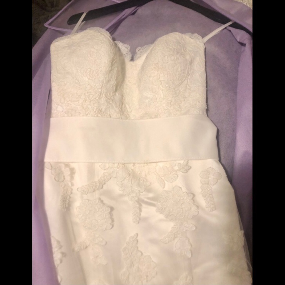 Eden Bridals Lace Strapless Wedding Dress - Picture 7 of 8